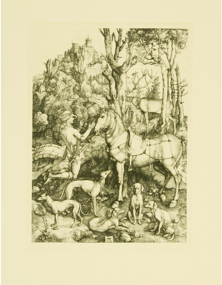 Zeichnung von Hubertus Eustachius Kunstdruck Tiefdruck