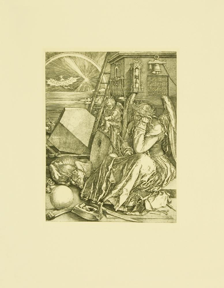 Zeichnung von Dürer mit Engel Kunstdruck Tiefdruck