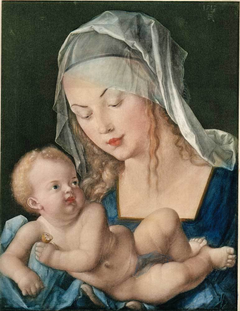 Maria mit Kind im Arm Kunstdruck Tiefdruck