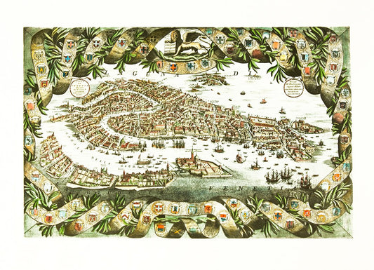 Historische Karte von Venedig Kunstdruck Tiefdruck