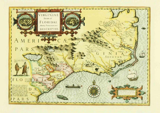 Historische Karte von Virginia Kunstdruck Tiefdruck