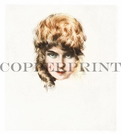 Portrait einer Frau Kunstdruck Tiefdruck
