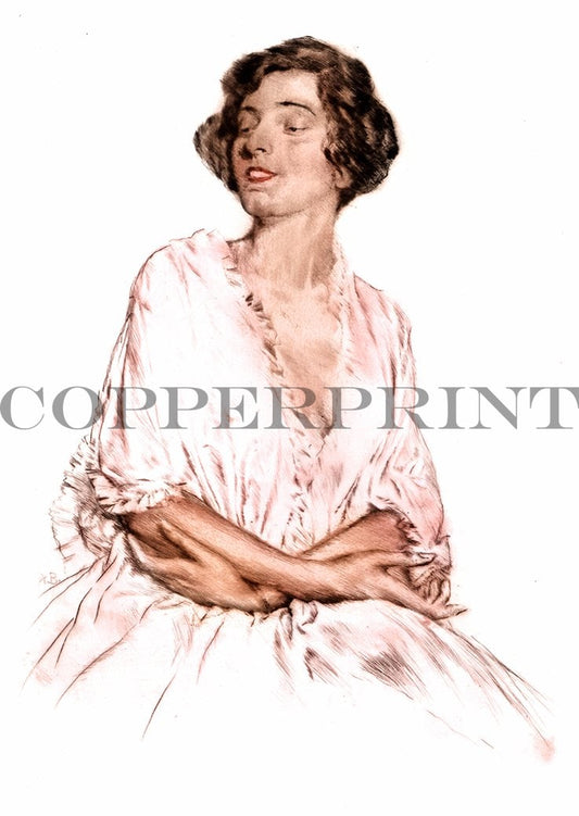 Portrait einer Frau Kunstdruck Tiefdruck