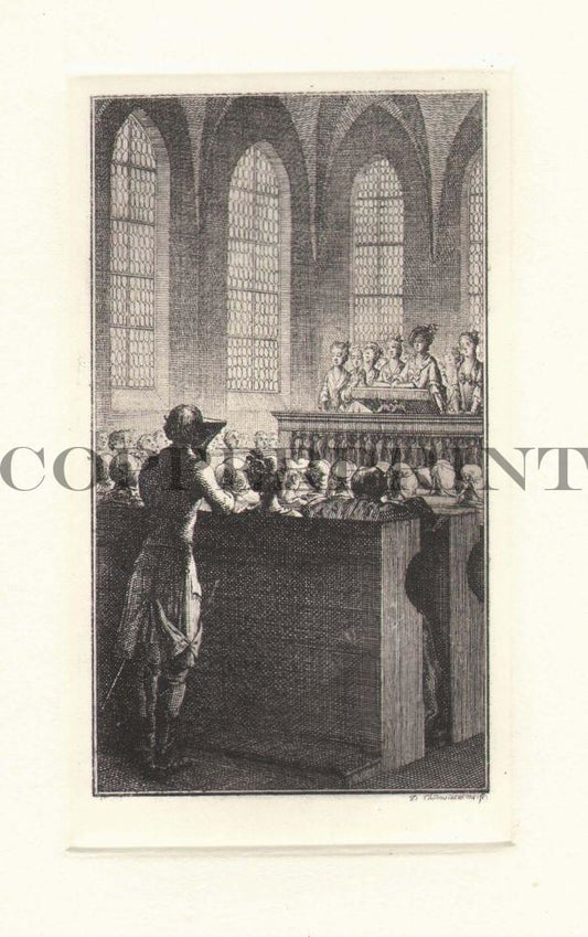 Leute in der Kirche Kunstdruck Tiefdruck