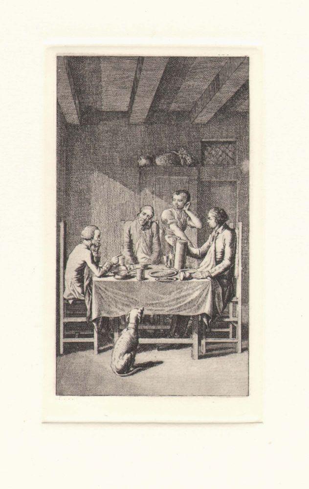 Männer sitzen am Tisch Kunstdruck Tiefdruck