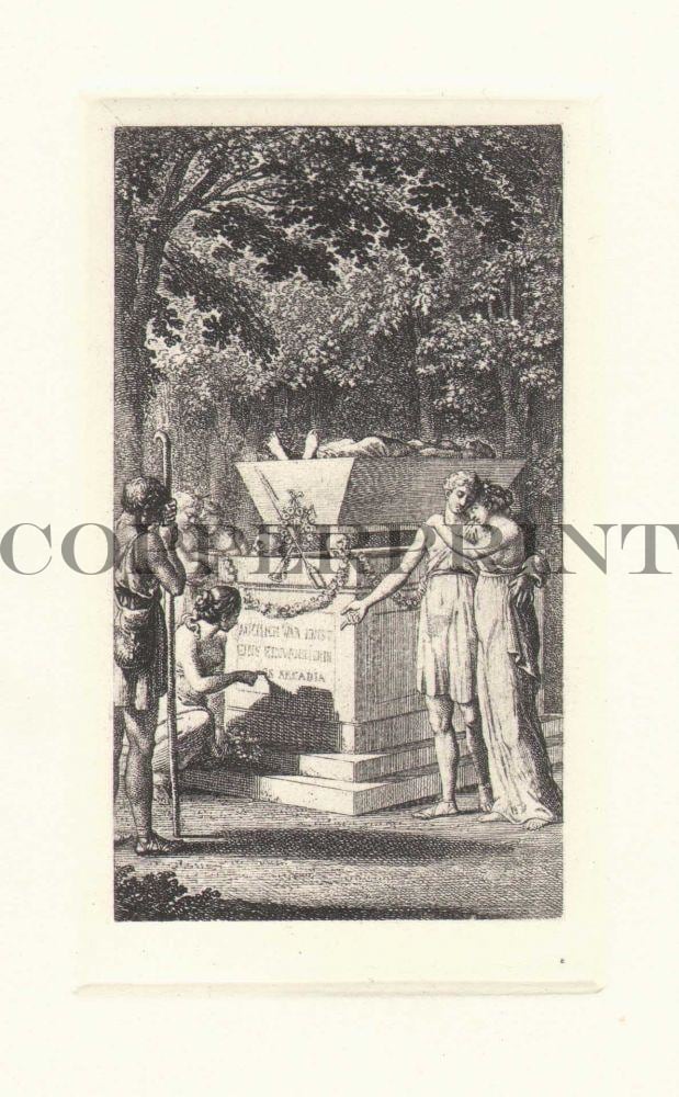 Leute vor Denkmal Kunstdruck Tiefdruck