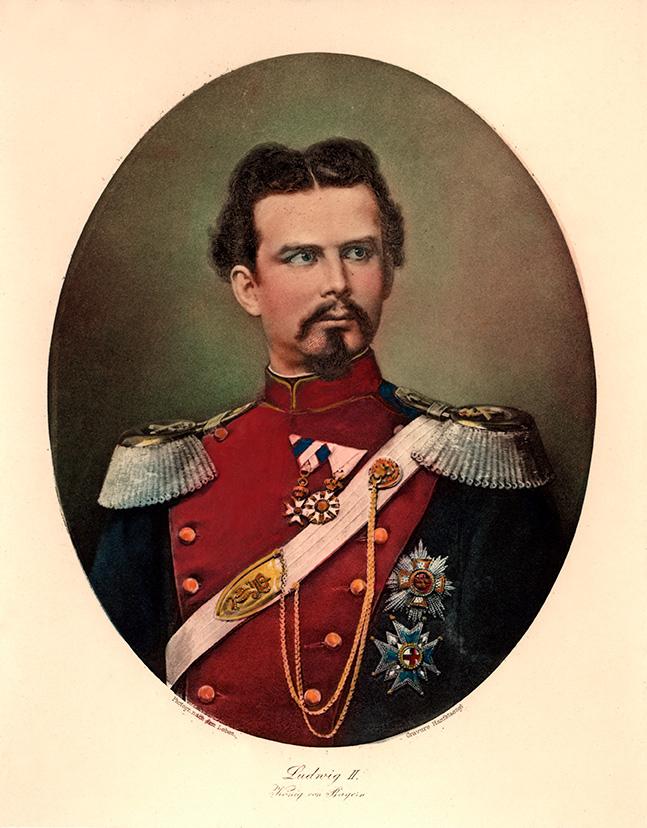 Portrait von Ludwig II. König von Bayern Kunstdruck Tiefdruck