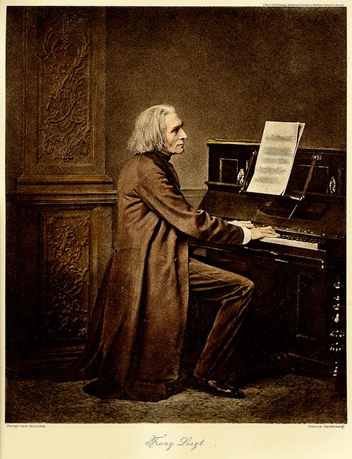 Franz Liszt am Klavier Kunstdruck Tiefdruck