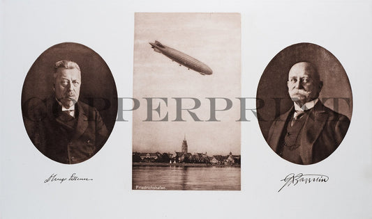 Portrait von Ferdinand von Zeppelin mit Hugo Eckener Kunstdruck Tiefdruck
