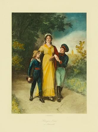 Portrait von Königin Luise und ihren Söhnen Kunstdruck Tiefdruck