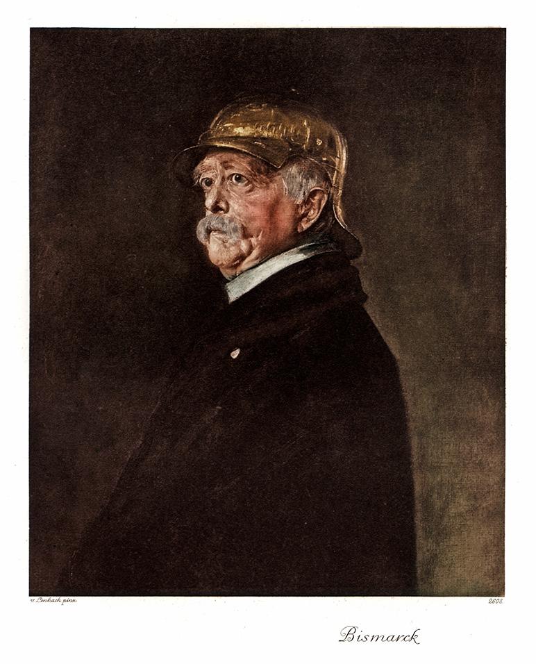 Portrait von Otto von Bismarck mit Helm Kunstdruck Tiefdruck