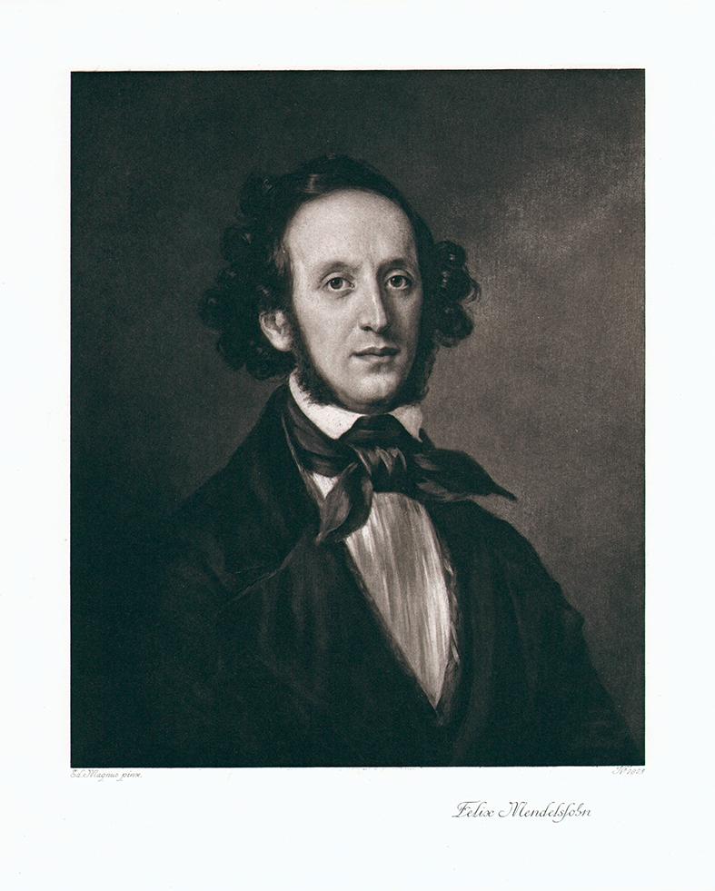 Portrait von Felix Mendelssohn Bartholdy Kunstdruck Tiefdruck