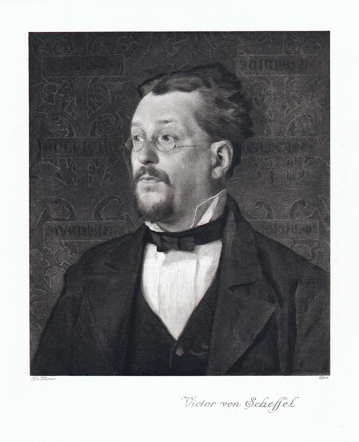 Portrait von Joseph Victor von Scheffel Kunstdruck Tiefdruck
