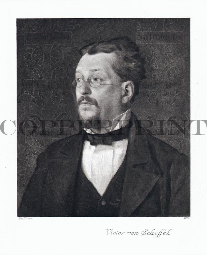 Portrait von Joseph Victor von Scheffel Kunstdruck Tiefdruck