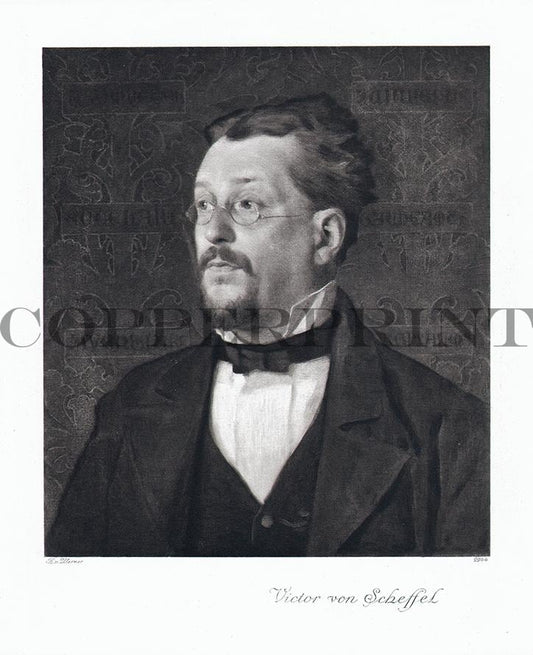 Portrait von Joseph Victor von Scheffel Kunstdruck Tiefdruck