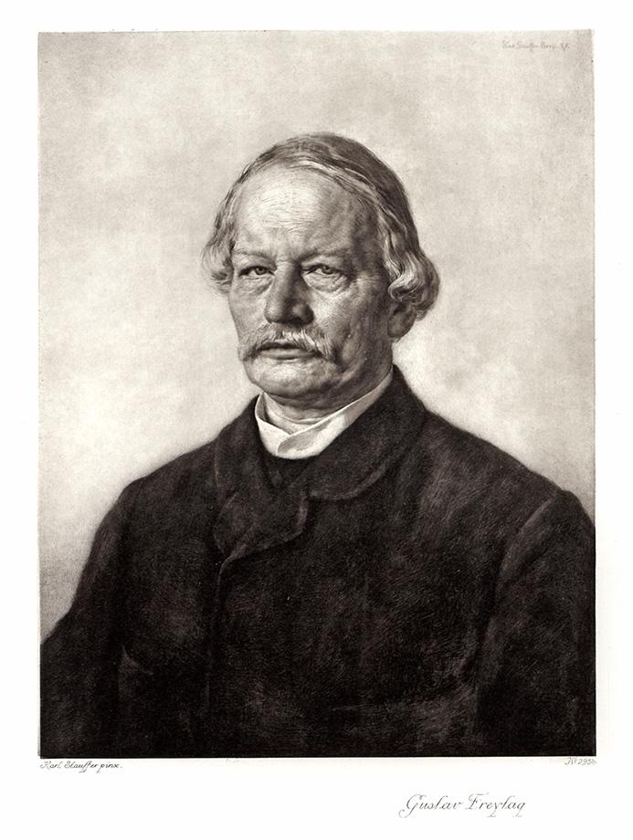 Portrait von Gustav Freytag Kunstdruck Tiefdruck