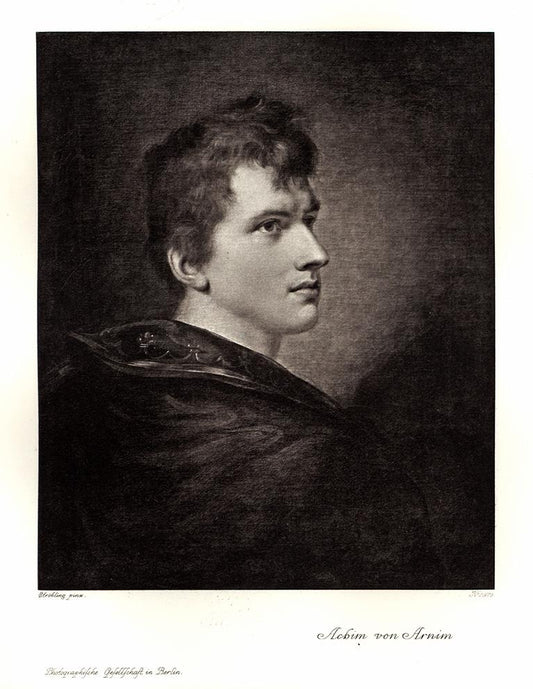 Portrait von Achim von Arnim schwarz weiß Kunstdruck Tiefdruck