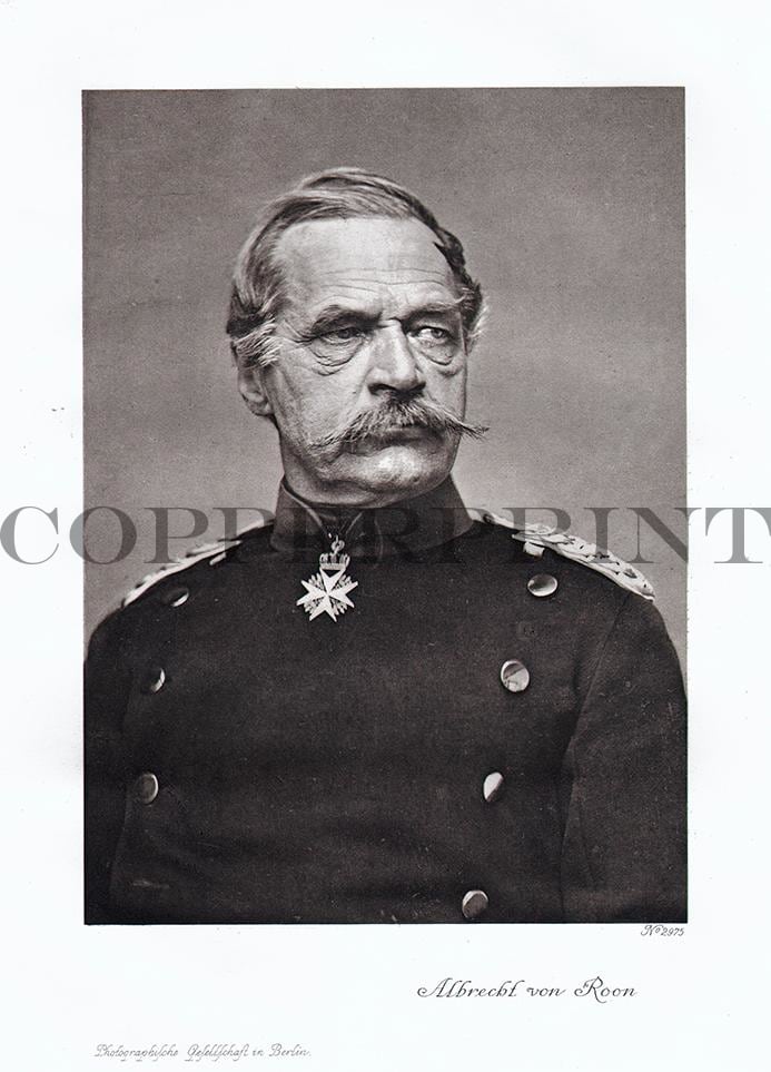 Portrait von Albrecht von Roon schwarz weiß Kunstdruck Tiefdruck