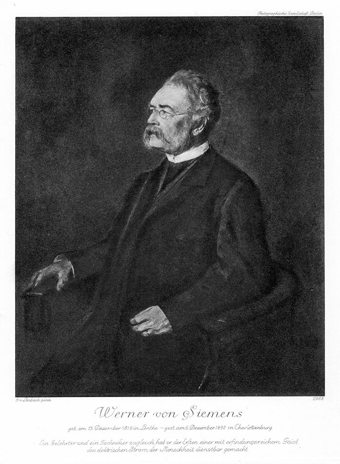 Portrait von Werner von Siemens Kunstdruck Tiefdruck