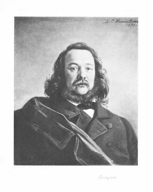 Portrait von Ferdinand Freiligrath Kunstdruck Tiefdruck