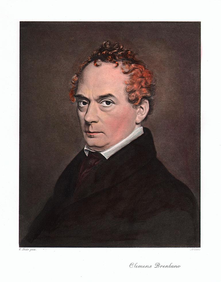 Portrait von Clemens Brentano Kunstdruck Tiefdruck