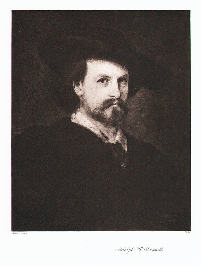 Portrait von Adolf von Wilbrandt schwarz weiß Kunstdruck Tiefdruck