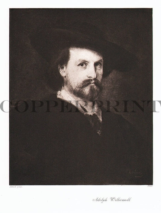 Portrait von Adolf von Wilbrandt schwarz weiß Kunstdruck Tiefdruck