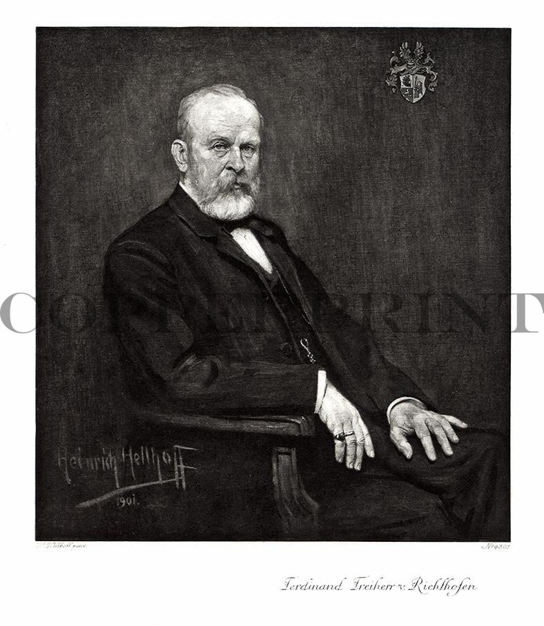 Portrait von Ferdinand Frhr von Richthofen Kunstdruck Tiefdruck