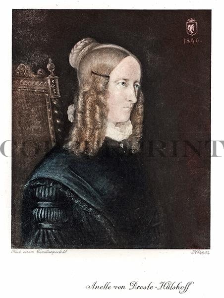 Portrait von Anette von Droste Kunstdruck Tiefdruck