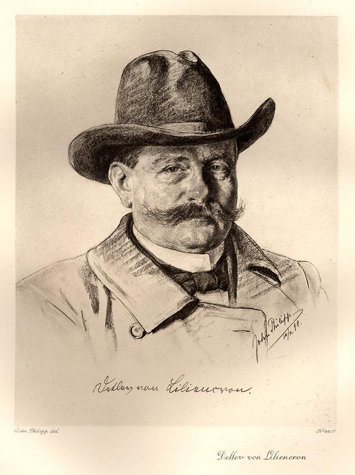 Portrait von Detlev von Liliencron Kunstdruck Tiefdruck
