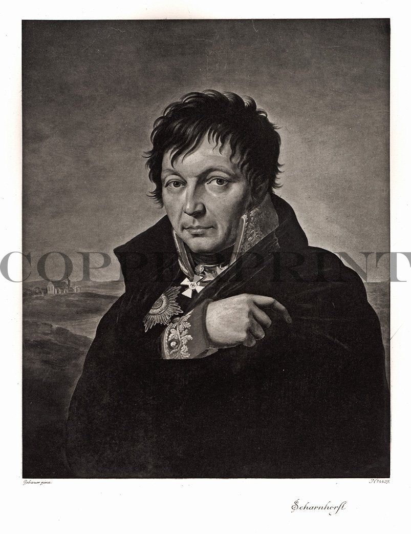 Portrait von Scharnhorst Kunstdruck Tiefdruck