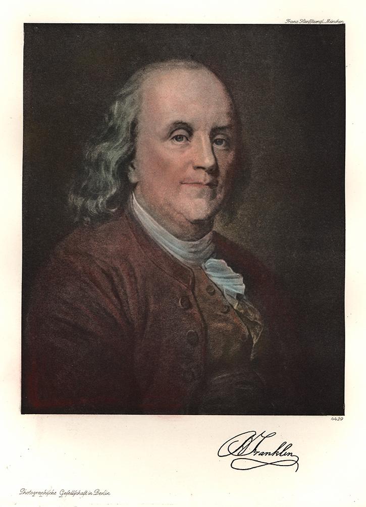 Portrait von Franklin Kunstdruck Tiefdruck