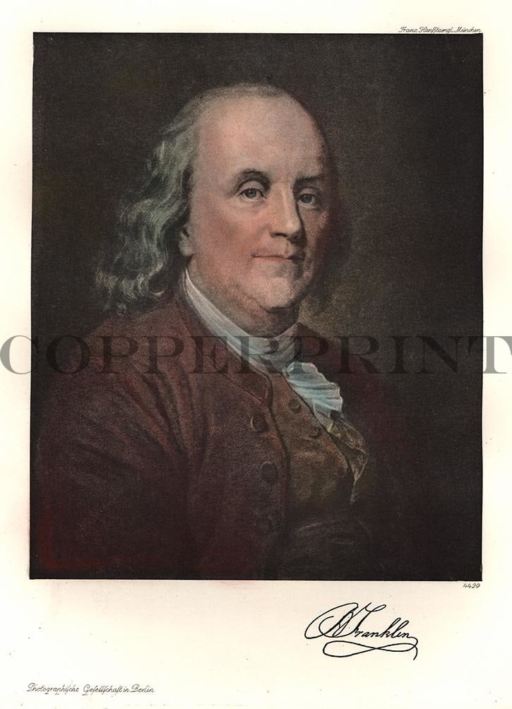 Portrait von Franklin Kunstdruck Tiefdruck