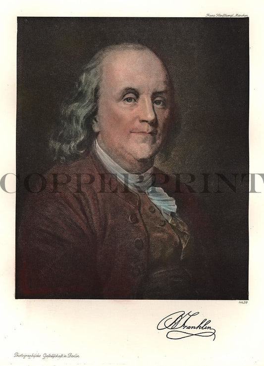 Portrait von Franklin Kunstdruck Tiefdruck