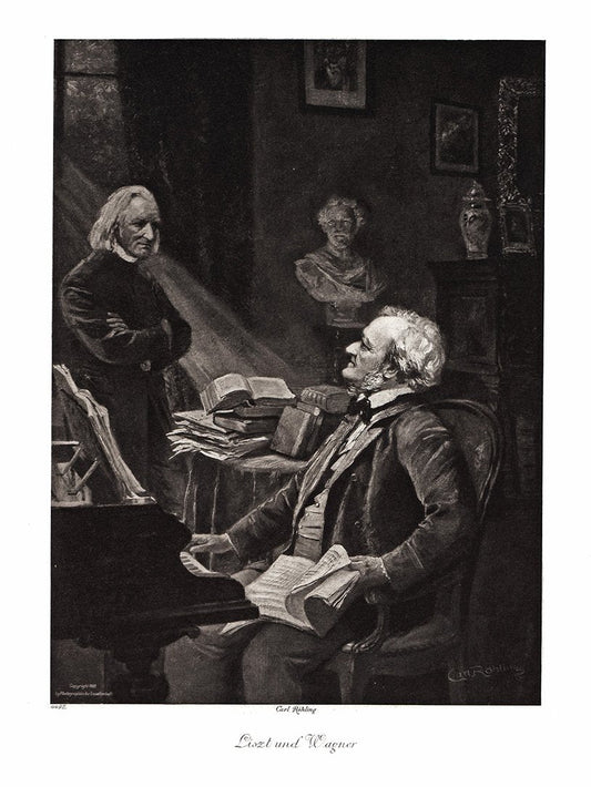 Portrait von Liszt und Wagner Kunstdruck Tiefdruck
