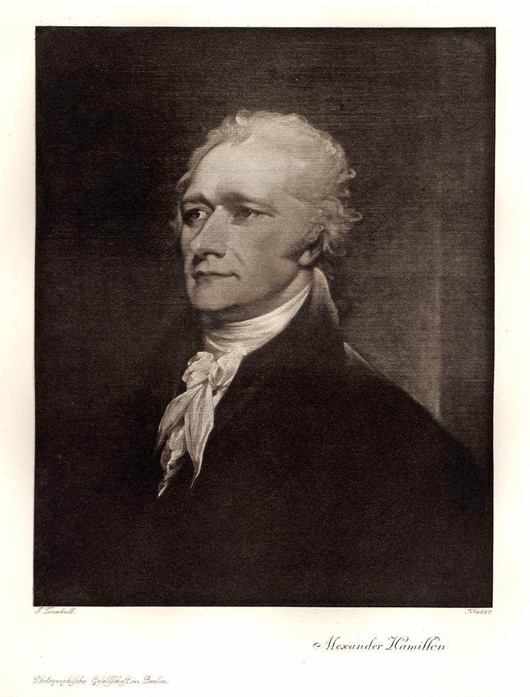 Portrait von Alexander Hamilton schwarz weiß Kunstdruck Tiefdruck