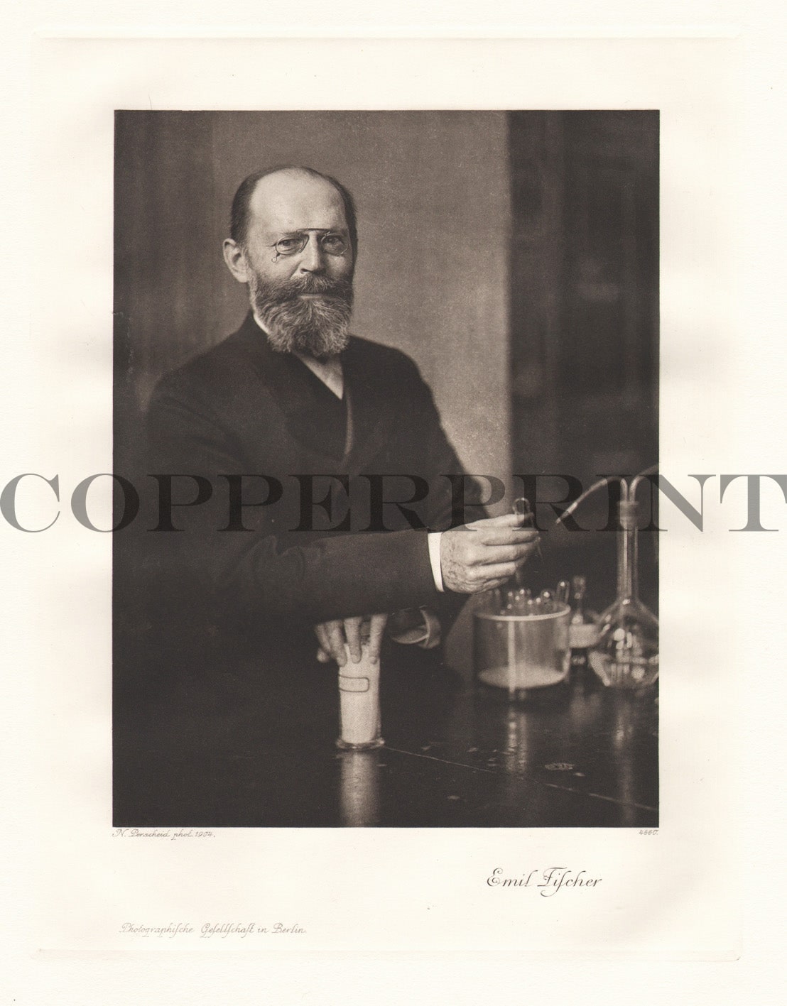 Portrait von Emil Fischer Kunstdruck Tiefdruck