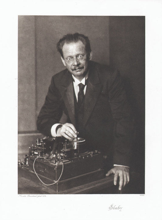 Portrait von Adolf Slaby schwarz weiß Kunstdruck Tiefdruck