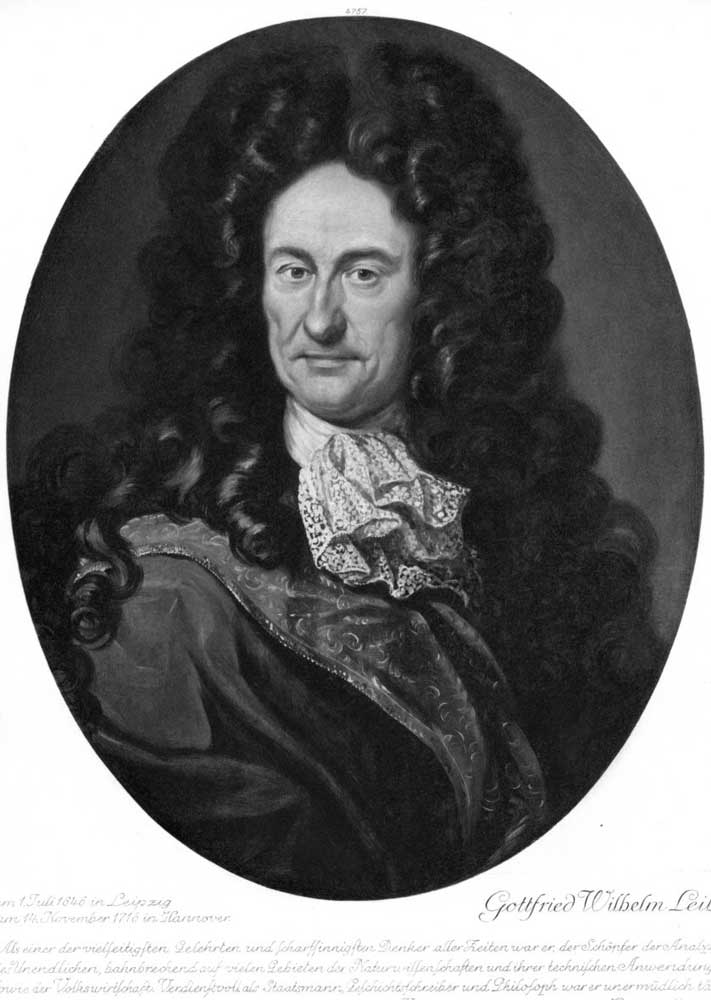 Portrait von Wilhelm von Leibniz Kunstdruck Tiefdruck