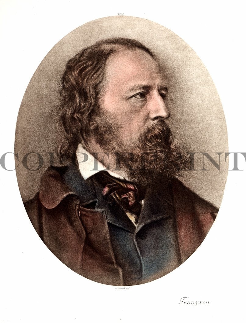 Portrait von Alfred Tennyson im Profil Kunstdruck Tiefdruck