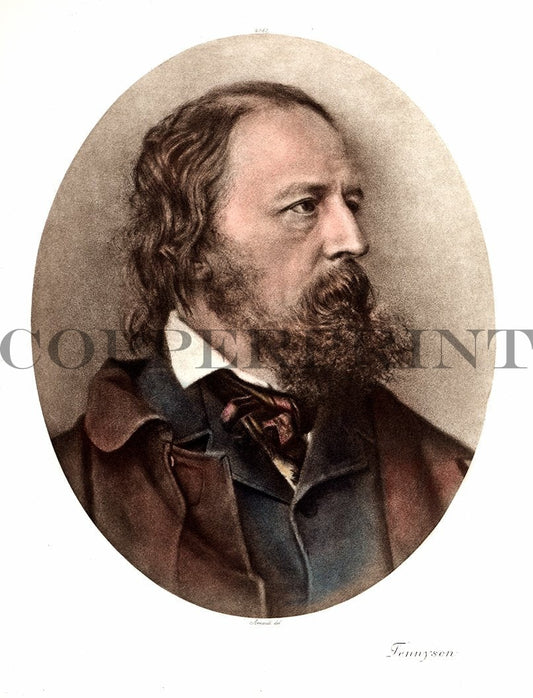 Portrait von Alfred Tennyson im Profil Kunstdruck Tiefdruck