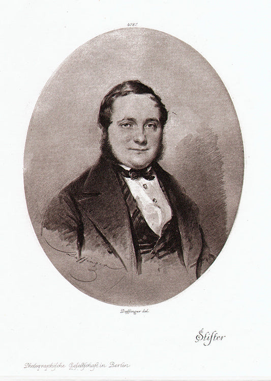 Portrait von Adalbert Stifter schwarz weiß Kunstdruck Tiefdruck