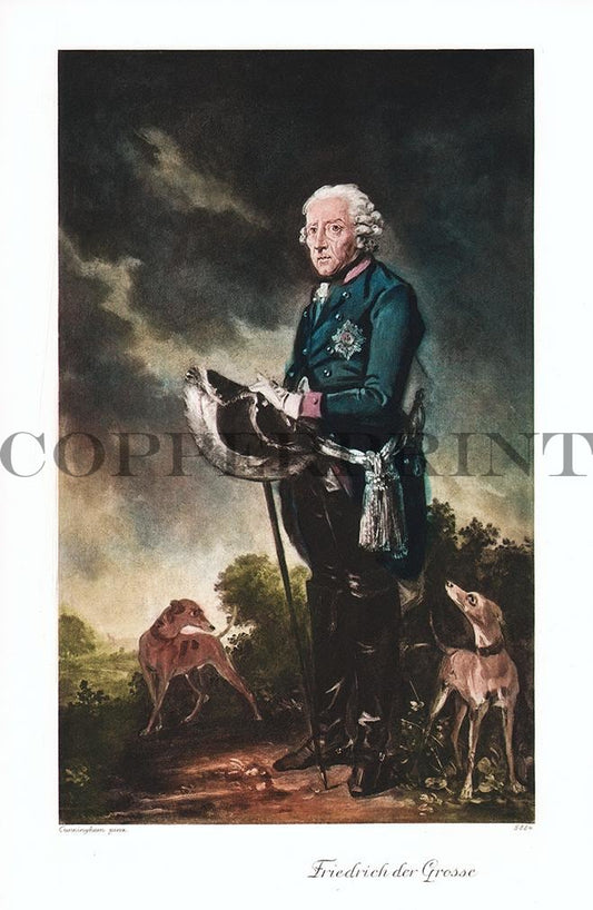 Portrait von Friedrich des Großen stehend Kunstdruck Tiefdruck