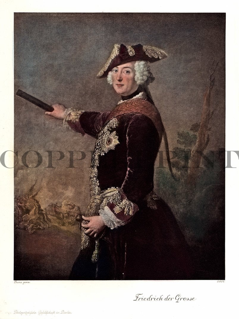 Portrait von Friedrich des Großen Kunstdruck Tiefdruck