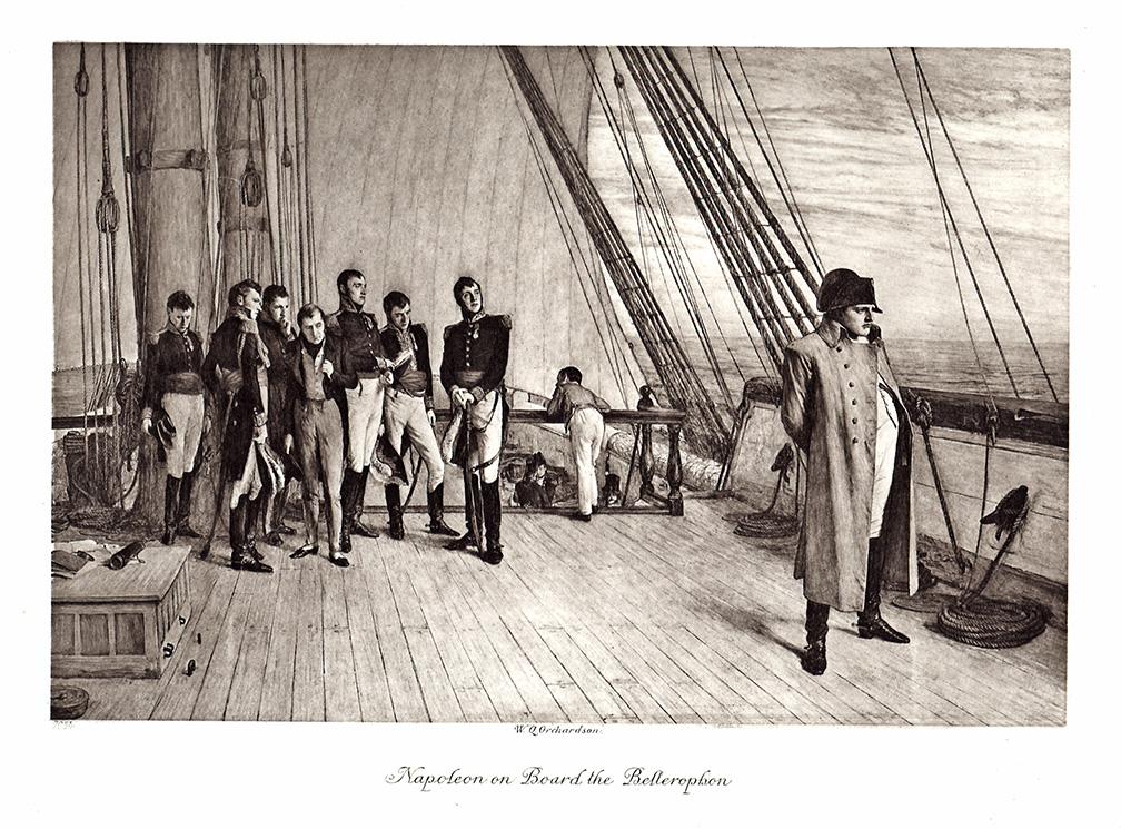 Napoleon auf dem Schiff Kunstdruck Tiefdruck