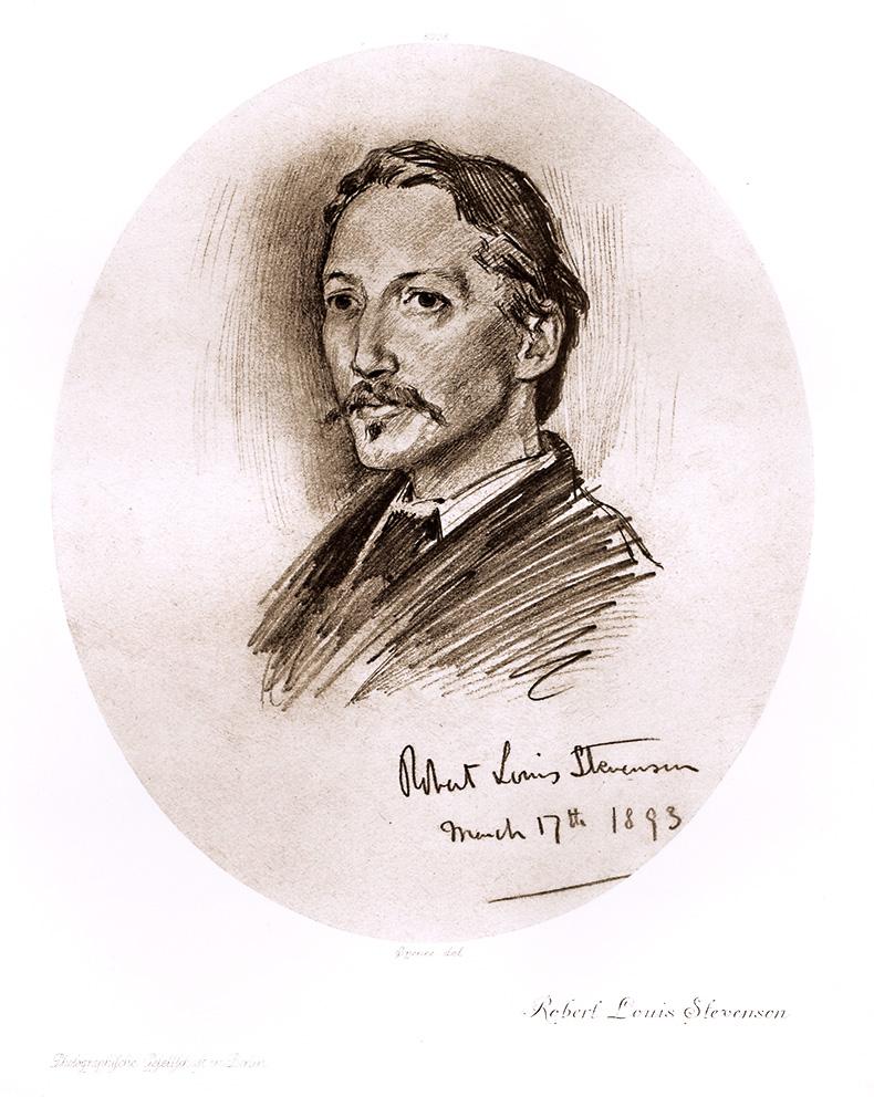 Portrait von Robert Louis Stevenson Kunstdruck Tiefdruck