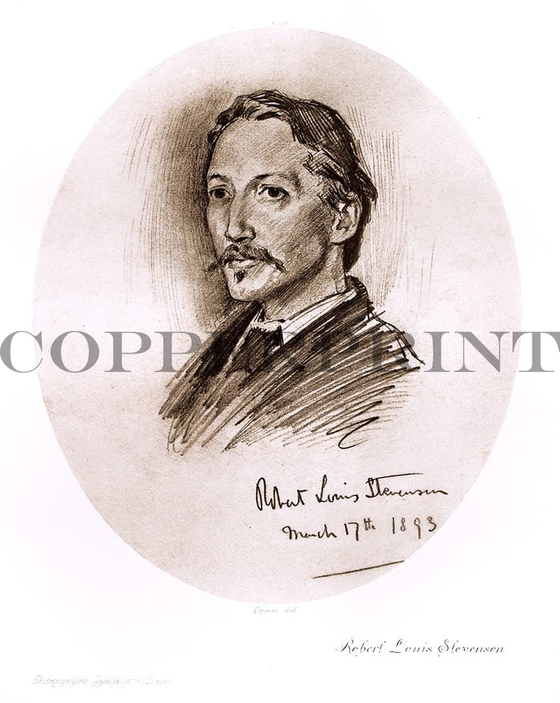Portrait von Robert Louis Stevenson Kunstdruck Tiefdruck