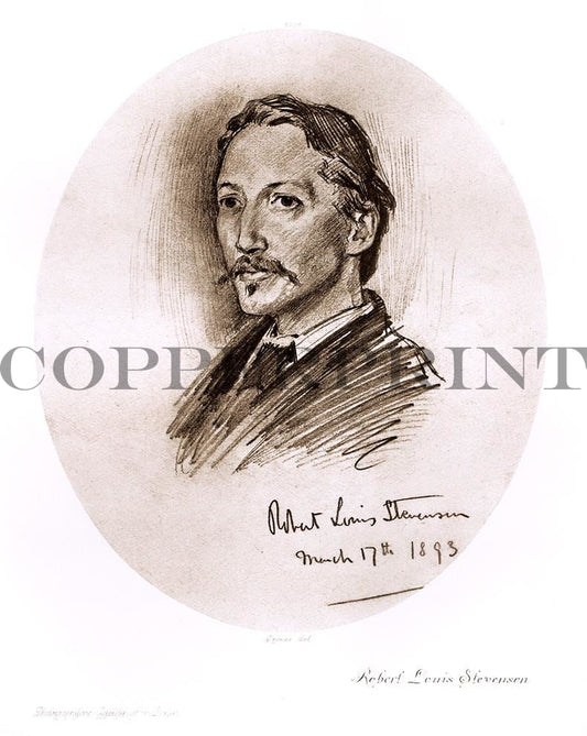 Portrait von Robert Louis Stevenson Kunstdruck Tiefdruck