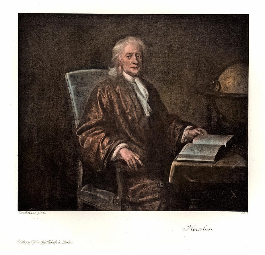 Portrait von Isaak Newton Kunstdruck Tiefdruck
