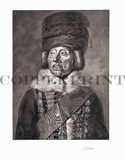 Portrait von Hans Joachim von Zieten Kunstdruck Tiefdruck
